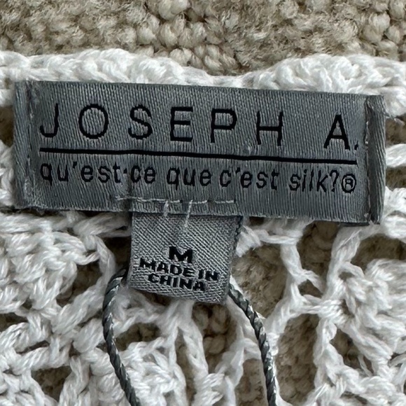 Joseph A. Crochet Open Vest/Duster White Size Medium NWT - Picture 3 of 11